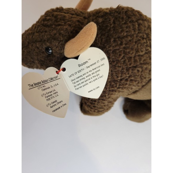 MWMT TY Beanie Babies ROAM the Buffalo WITH TAG ERRORS (1998) - Picture 3 of 9